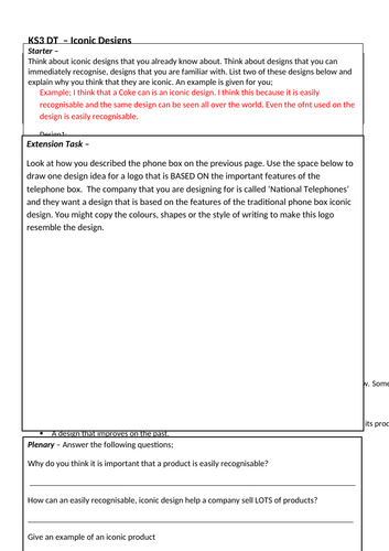 KS3 DT - Iconic designs