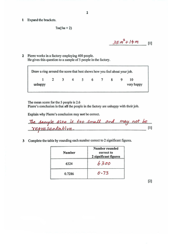 STAGE 8 PROGRESSION TEST MATHEMATICS PAPER 2 (2025) WORKED SOLUTIONS