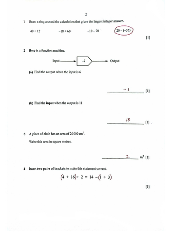 STAGE 7 PROGRESSION TEST MATHEMATICS PAPER 1 (2025) WORKED SOLUTIONS