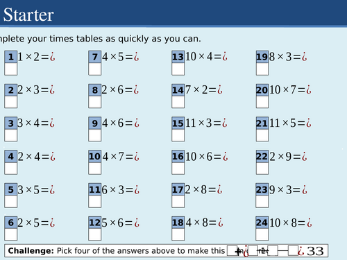 Year 7 Unit 7 Squares