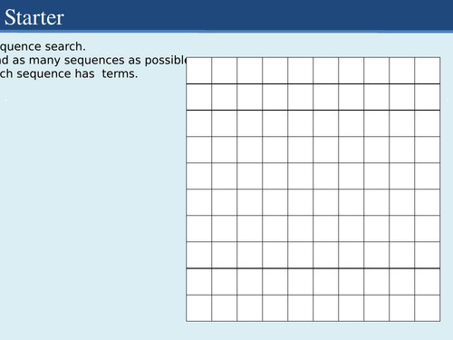Year 8 Unit 17 Sequences