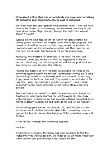 Imaginative writing exemplar