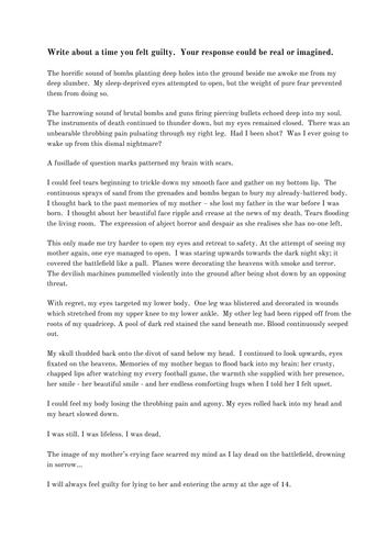 Exemplar Creative Writing