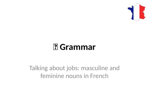 Studio 3 (Vert) - Module 3 - Mes ambitions - Grammar - Masculine and feminine jobs