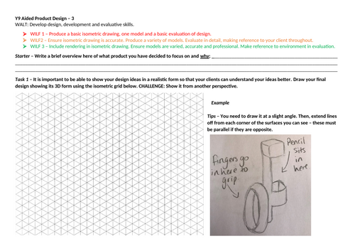 Year 9 - Desiging for a Target Audience - Drawing and developing ideas