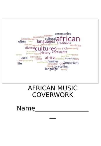African music coverwork KS3