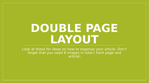 Media GCSE Double page layouts