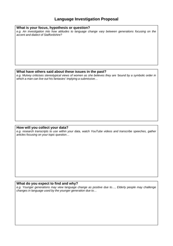 OCR English Language NEA A Level Introduction Lessons 1 -5