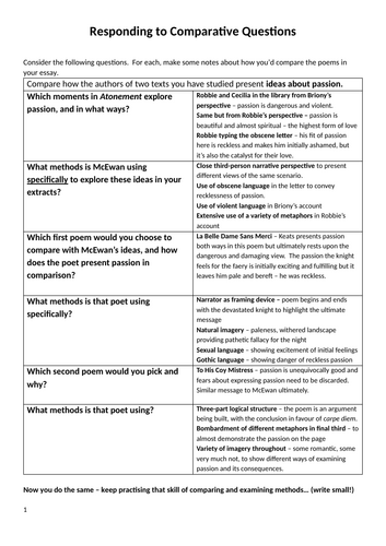 Atonement and Anthology Comparisons