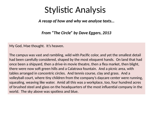 Unseen Prose Mini Extract Analysis