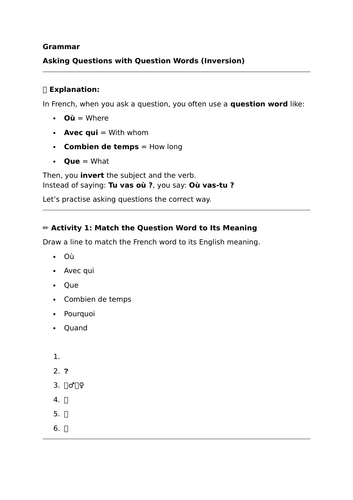 Studio 3 (Vert) - Module 4 - Question de vacances - Grammar - Asking questions