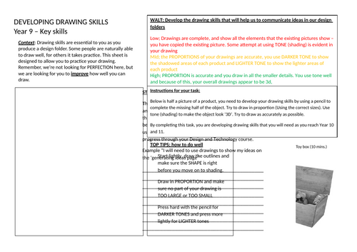 Year 9 - Developing Drawing Skills for Designing