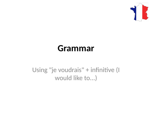 Je voudrais + infinitive