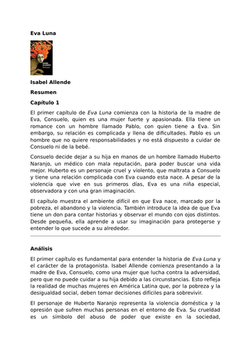 Eva Luna by Isabel Allende - Complete Study Guide and Workbook
