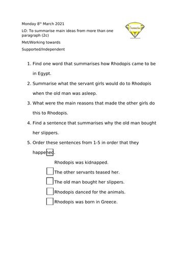 Year 3 Narrative Writing – Twisted Fairytale Unit (Egyptian Jack and the Beanstalk)