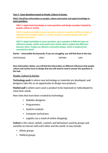 Y9 - People, Culture & Society
