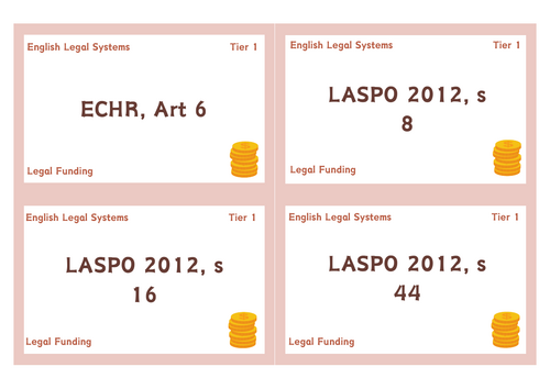 A-Level Law: Legal Funding & Rule of Law Flash Cards - Eduqas English Legal Systems