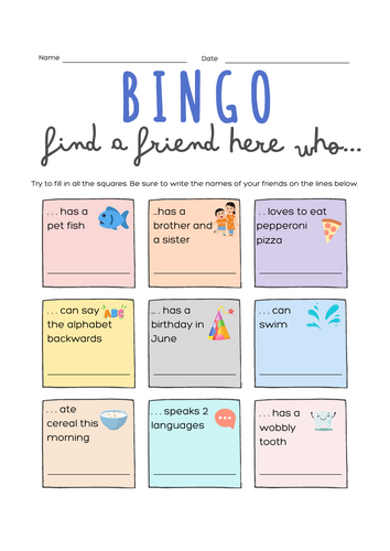 Friends Bingo