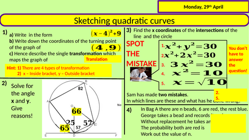 Sketching quadratic curves