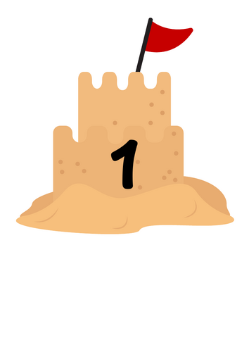 Numbers 1-10 on Sandcastles