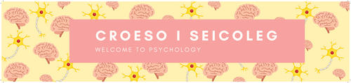 Psychology banner English and Welsh Cymraeg seicoleg