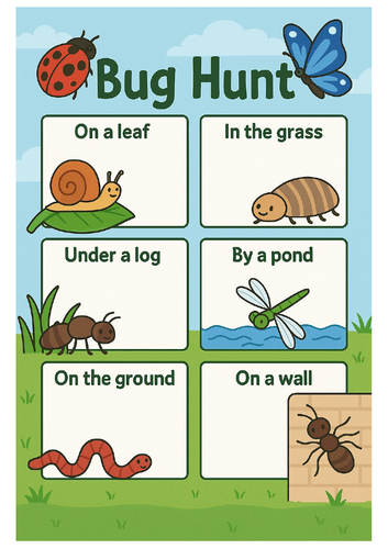 Bug Hunt Worksheet | Minibeasts Activity for KS1 & KS2 | Outdoor Learning Science Task