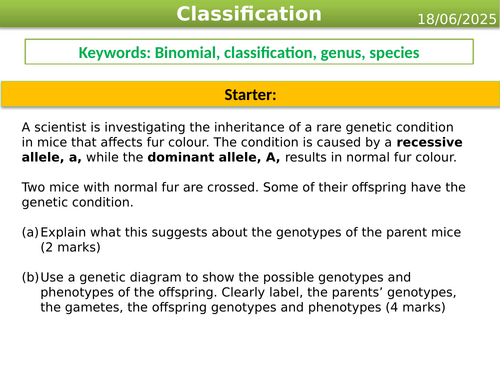GCSE biology - Classification