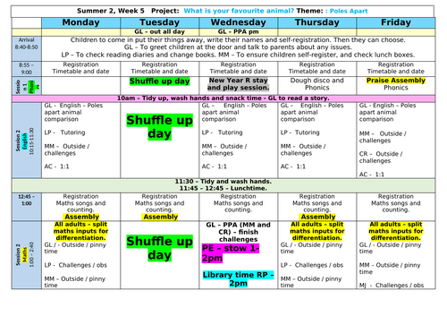 Year R planning - summer 2 week 5