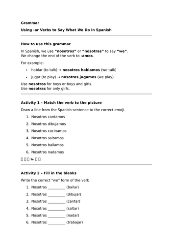 Viva 1 - Module 3 - ¿Qué estudias? - Grammar - Using -ar Verbs with “We” (Nosotros/Nosotras)