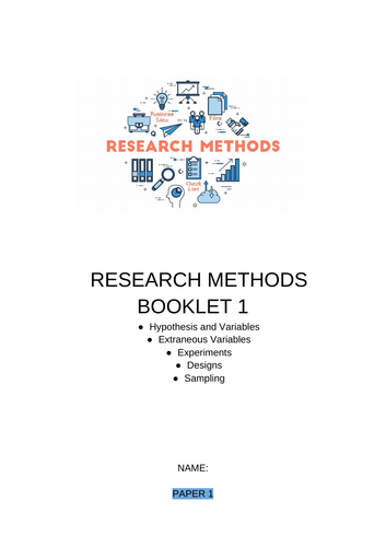 GCSE Psychology Research Method booklet