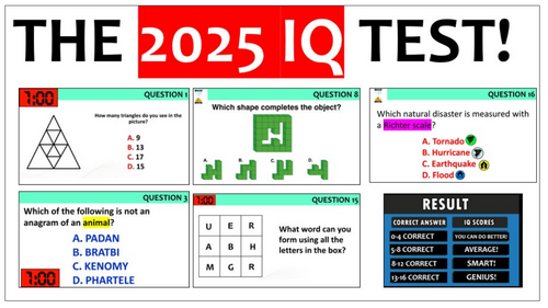 2025 - The Fun IQ Test! - great starter