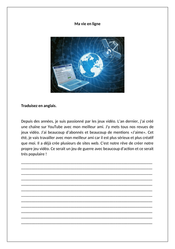 GCSE French (Higher) - Module 1 - Page 9 - Ma vie en ligne