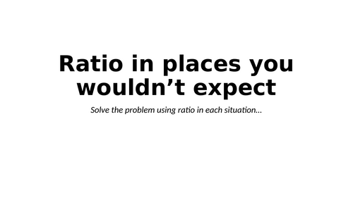 Ratio In Places You Wouldn't Expect