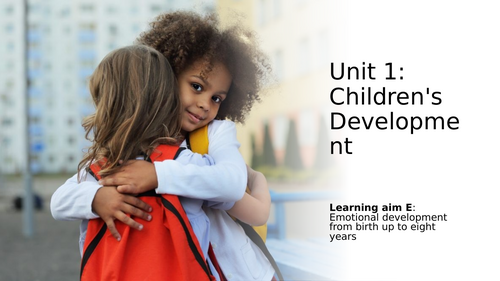 AAQ in Early Childhood Development. Unit 1. Learning aim E.