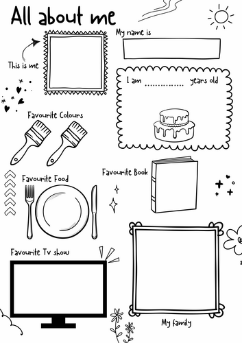 All about me sheet