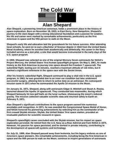 Cold War: Alan Shepard “Article & Questions” Assignment