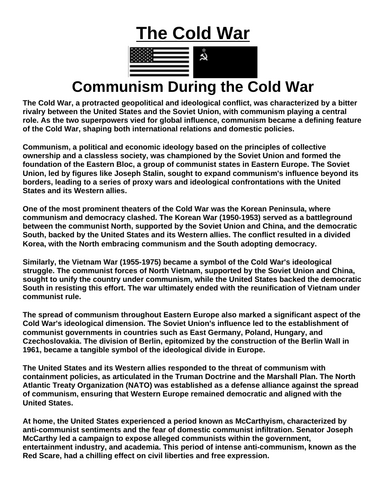 Cold War: Communism “Article & Questions” Assignment