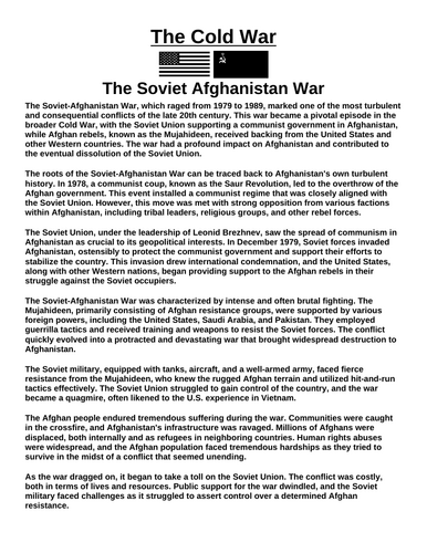 Cold War: The Soviet Afghanistan War “Article & Questions” Assignment