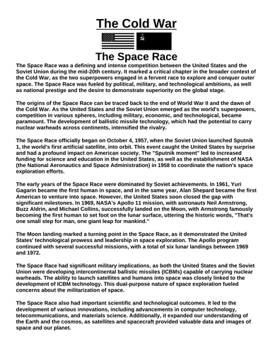 Cold War: The Space Race “Article & Questions” Assignment