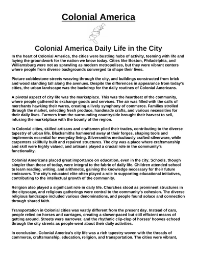 Colonial America Unit Assignment Bundle (27 Articles w/ Questions)