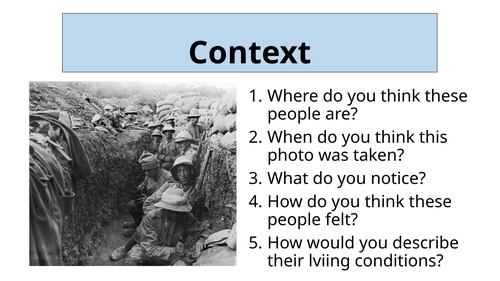 World War 1 Poetry - Context