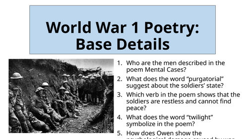 World War 1 Poetry - Base Details by Siegfried Sassoon