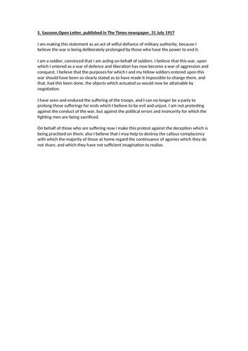 World War 1 Poetry - Creative Writing Assessment Prep and Assessment