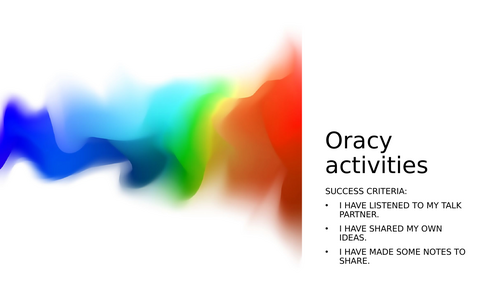 Fun Oracy starters for 1 week