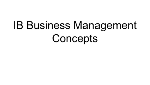 IB Business Management Concepts activity