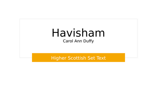 Havisham, Medusa, Before You Were Mine Duffy Scottish Set Text Resources