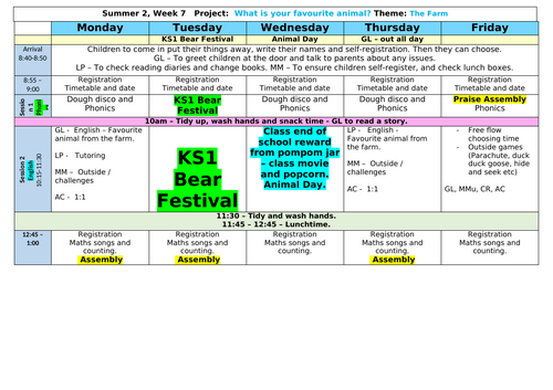 Year R Planning - Summer 2, week 7