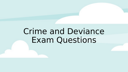 Crime Essay planning 2019 Question