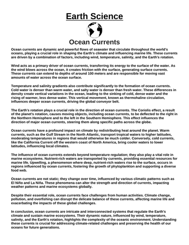 Currents “Article & Questions” Assignment
