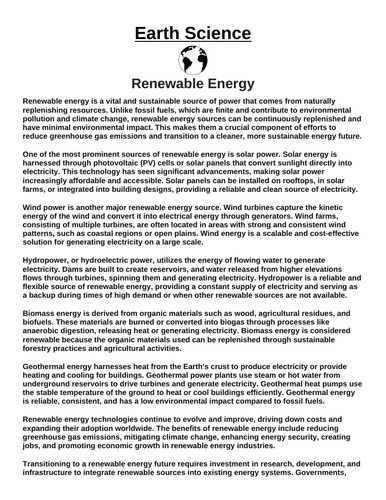 Renewable Energy “Article & Questions” Assignment